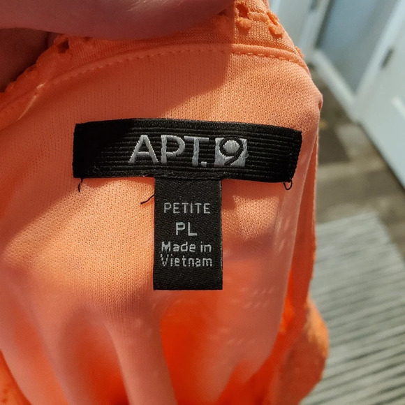 APT. 9 Crewneck Two Layer Short Sleeve Knit Top Shirt Coral Pink Size PL - Picture 3 of 14